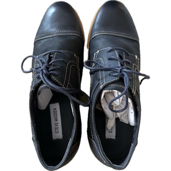 Steve Madden CHAYS Men’s Oxford Shoes – Navy Nubuck – Size 11 New - Picture 2 of 7